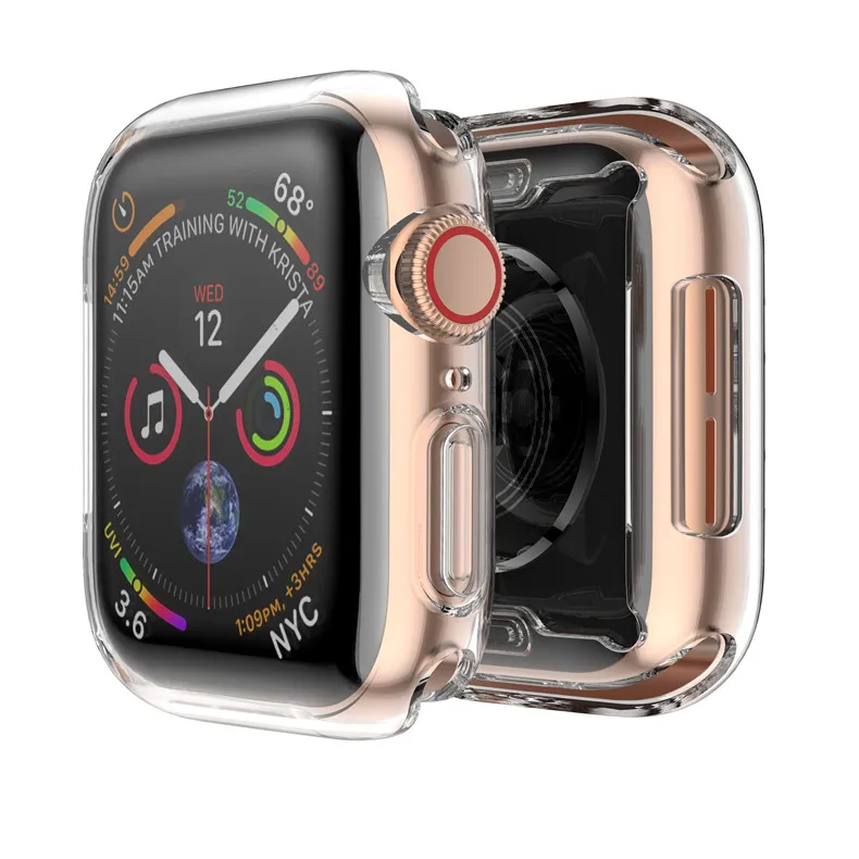 Мягкий чехол для apple watch band apple watch 5, 4, 3, чехол 44 мм, 40 мм, 42 мм, 38 мм, iwatch band, универсальная ультратонкая прозрачная рамка