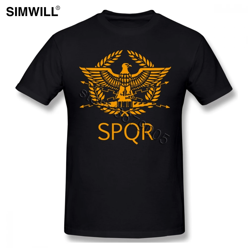Spqr Римский Орел футболка модная повседневная Хлопковая мужская с вырезом