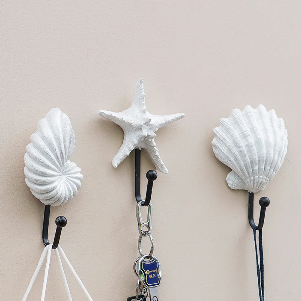 

Clothes Rack Practical Storage Ocean Home Decor Wall Multifunctional Conch Clothing Sea Beach Hanger Hook