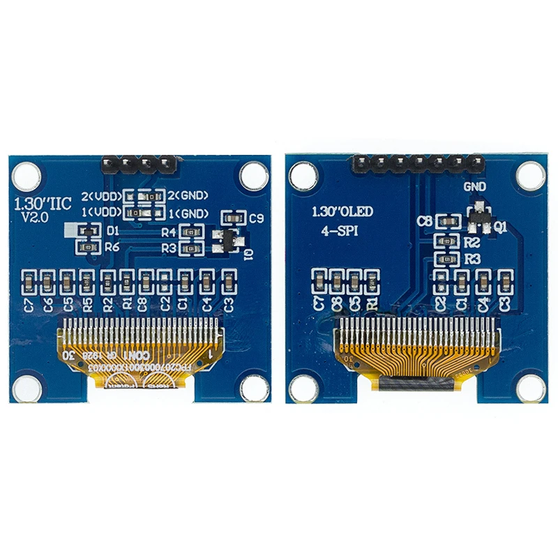 Светодиодный модуль OLED 1 3 дюйма шт. белый/синий SPI/IIC I2C цвет связи 128X64 ЖК-дисплей -