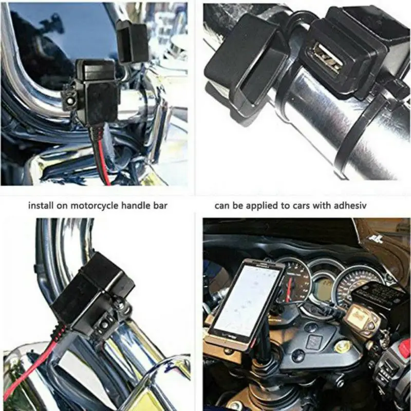 

DIY SAE to USB Cable Adapter Waterproof USB Charger Quick 2.1A Port with Inline Fuse for Motorcycle Cellphone Tablet GPS