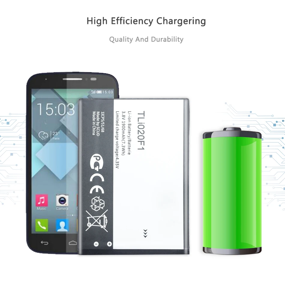 Для TCL J720 J720T J726T J728T для Alcatel One Touch Pop 2 5042d ALCATEL C7 OT 7040 7040D TLi020F1 2000mAh
