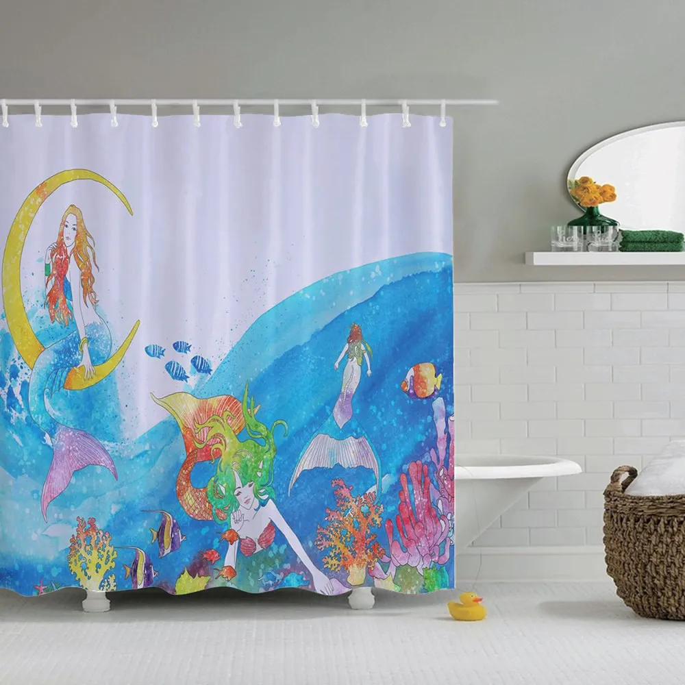 Дети мультфильм Ванная комната Душ шторы жизни с русалочкой дизайн комплект