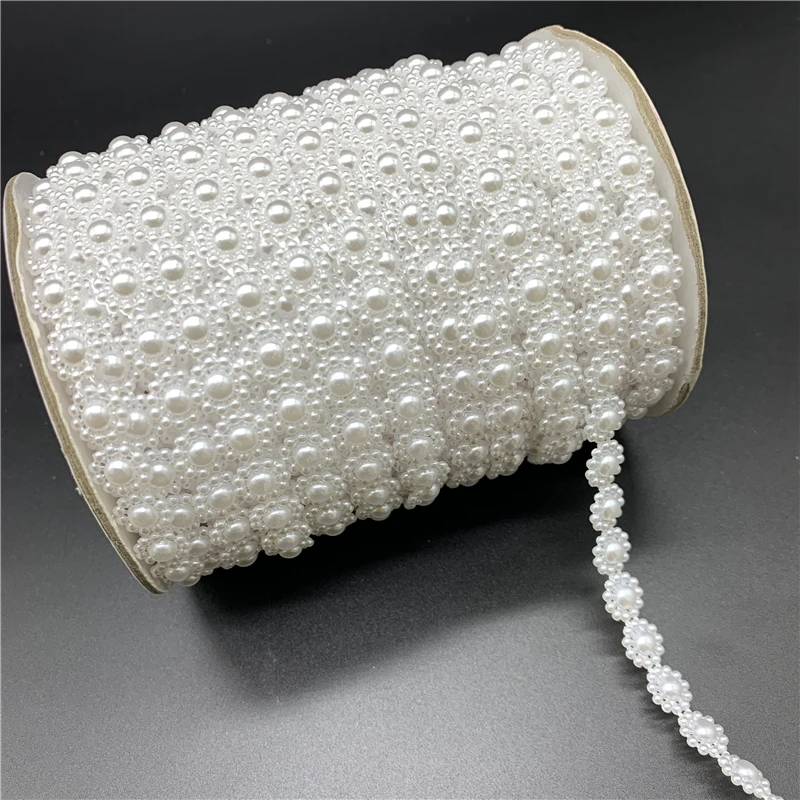 2 _ 10 мм белый цвет слоновой кости имитация жемчуга цепочка гирлянда цветы