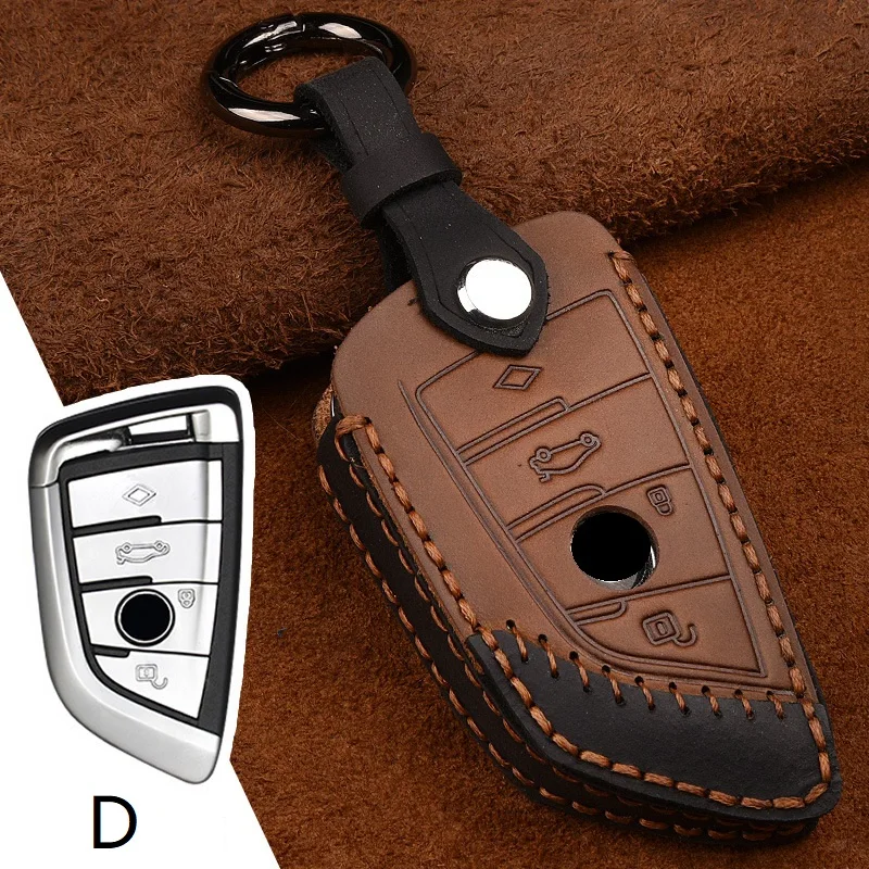 Чехол для ключей ручной работы из натуральной кожи BMW 1 2 3 4 5 6 7 Series X1 X3 X4 X5 X6 F30 F34 F10 F07