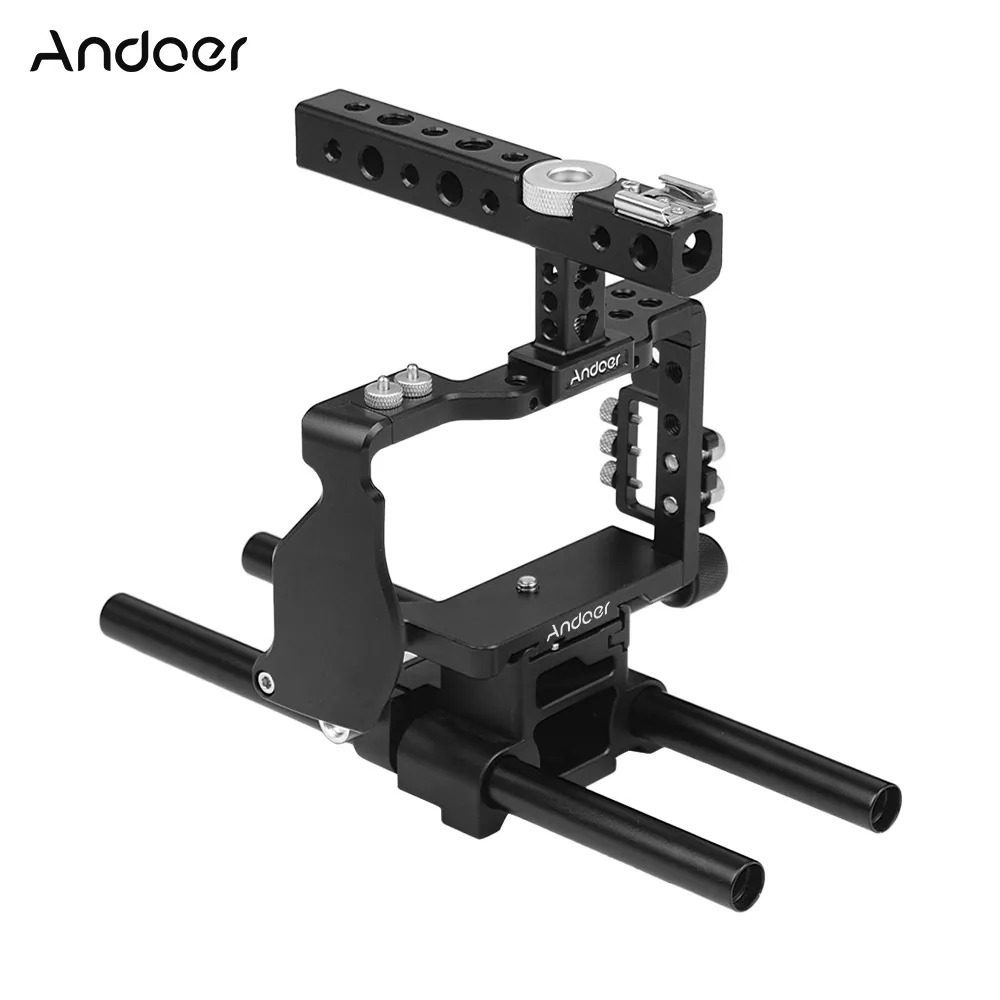 Камера Andoer Cage & Top Handle 15 мм Rod Комплект базовой плиты Film Making Video Stabilizer для камеры Sony