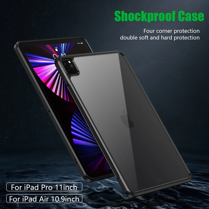 

Чехол для iPad Pro 11 12,9 2020 2021 роскошный противоударный мягкий ТПУ + прозрачный защитный чехол для iPad Air 4