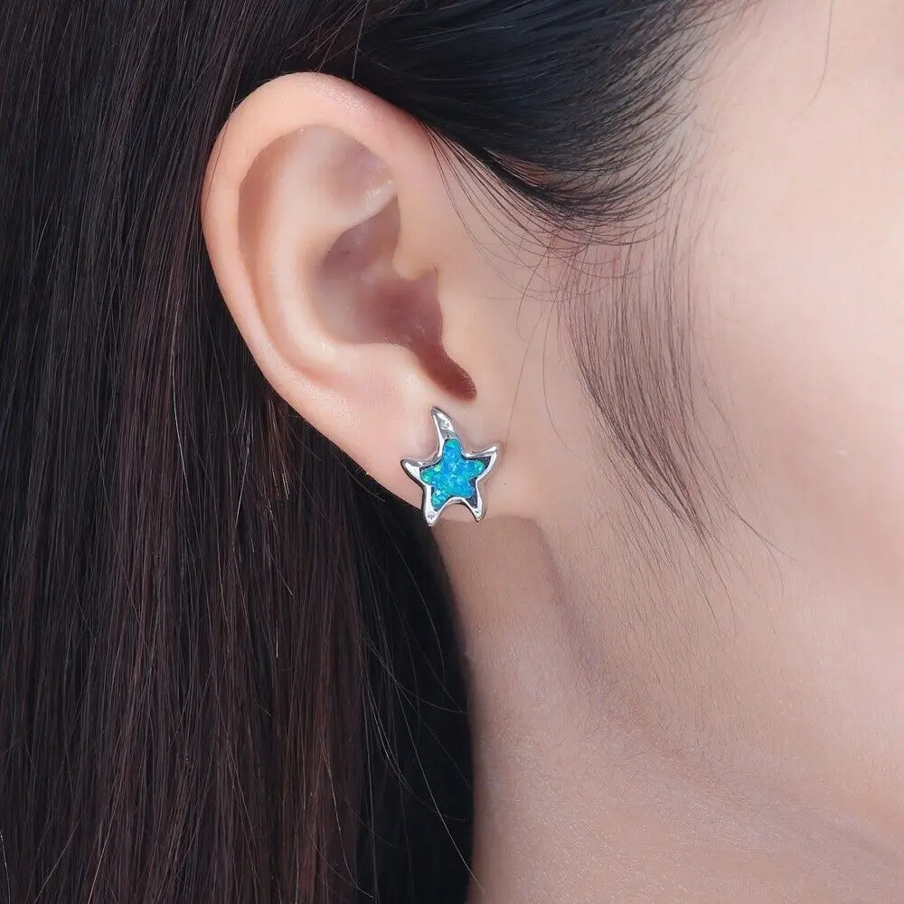 Женские серьги-гвоздики CiNily из стерлингового серебра 925 пробы с белым огненным