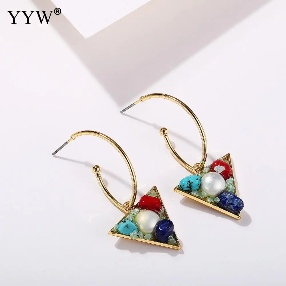 Треугольные висячие серьги женские пластиковые жемчужные фишки Женские