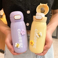 400ml diy aurora bouncing lid thermos cup portable thermos bottle student and adult water cup comes with accessories and straps