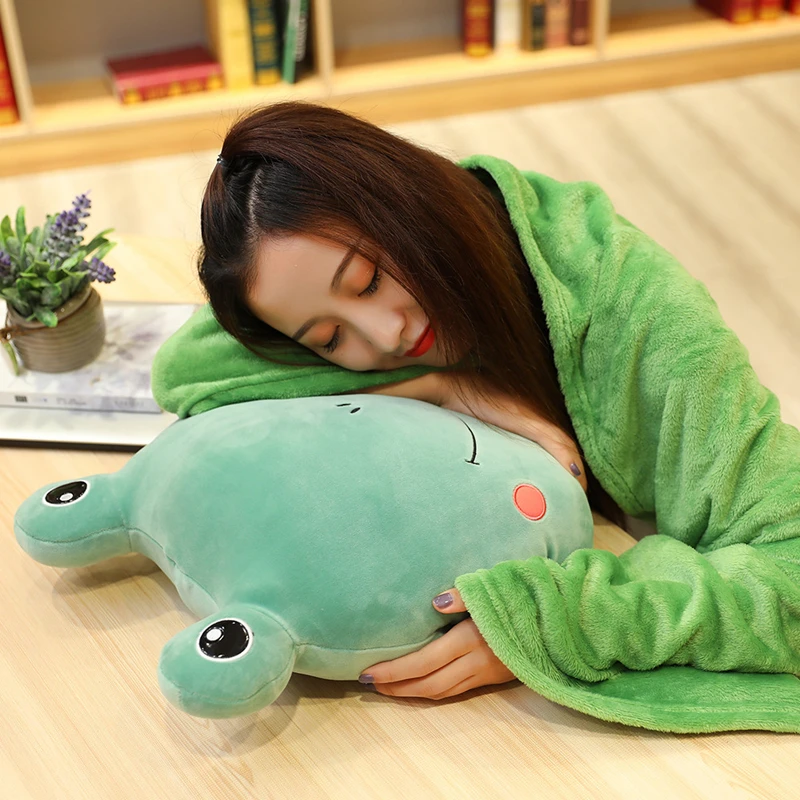 Мягкая фланелевая подушка в виде кролика-лягушки мягкая грелка для рук детская