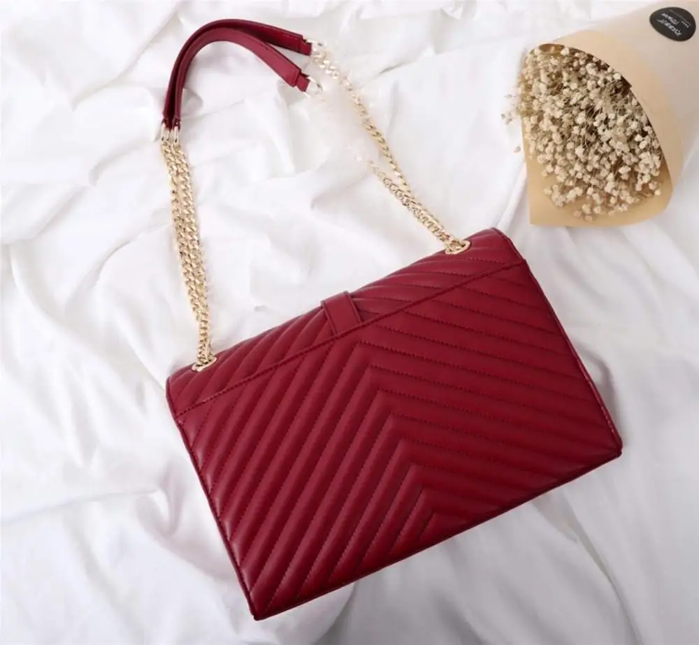 

Classic leather shoulder bag women's V check handbag