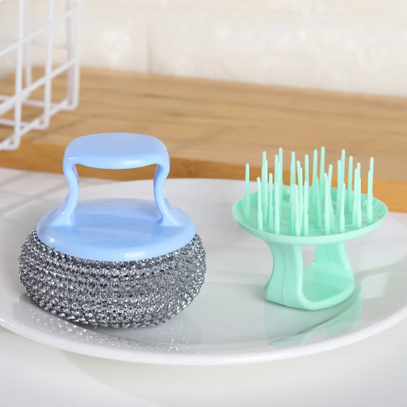 

Kitchen Cleaning brush Stainless Steel Replaceable Wire Ball Brush Pan Dish Tile Sink Kitchen Bathroom Cleaning Tools