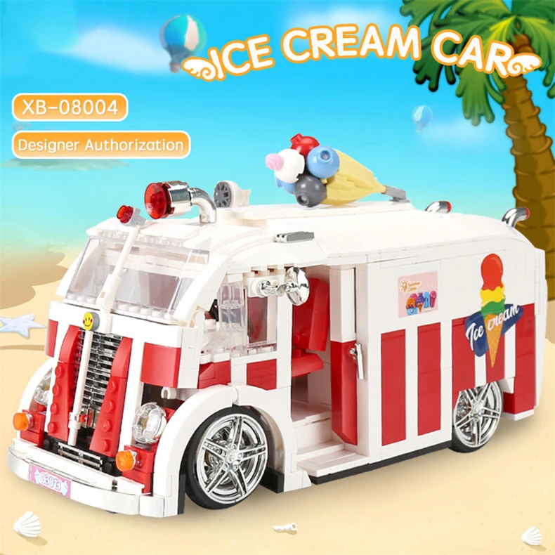 Xingbao 08004 1000 шт. мороженого маленькая коляска блок Volkswagen T1 туристического