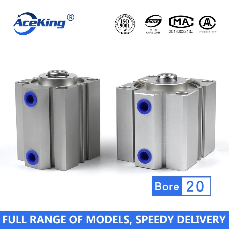 Small thin cylinder bore type AceKing SDA party 20 trip SDA20x5/10/15/20/25/30/35/40/45/50 with magnetic pneumatic components |