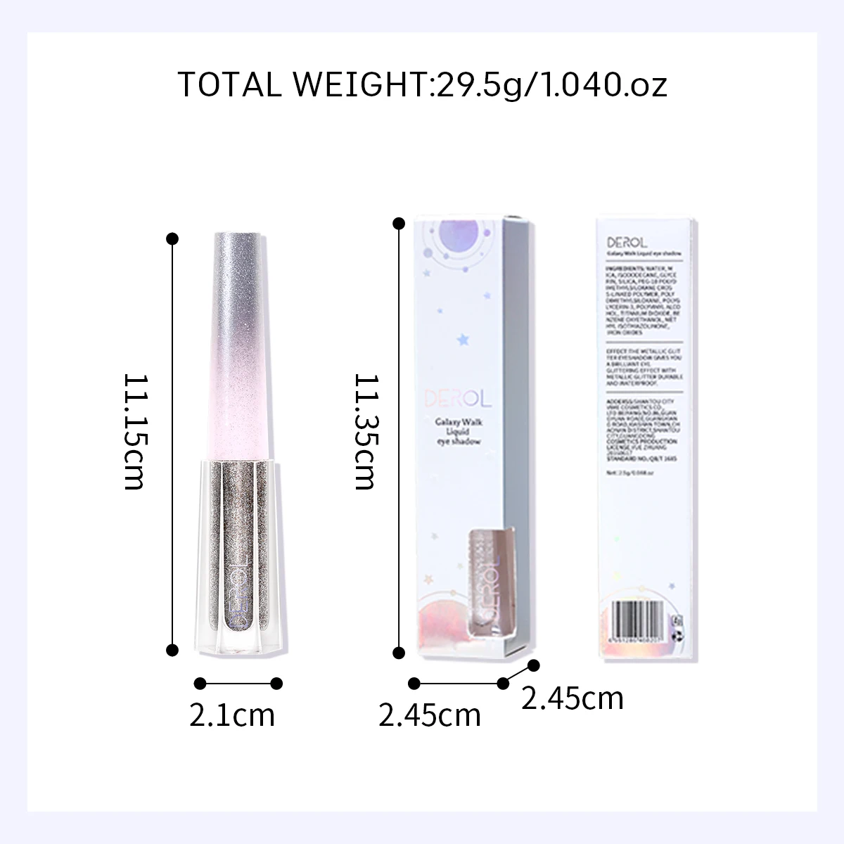 

DEROL 6 Color Glisten Liquid Eye Shadow Quick-Dry Waterproof Design Long-Lasting Flash Can Superposition Diamond Eye Shadow