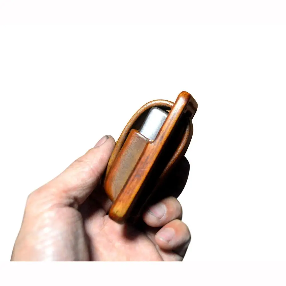 Hand made leather craft lighter case leathecraft Genuine Full grain cowhide pouch holder | Дом и сад