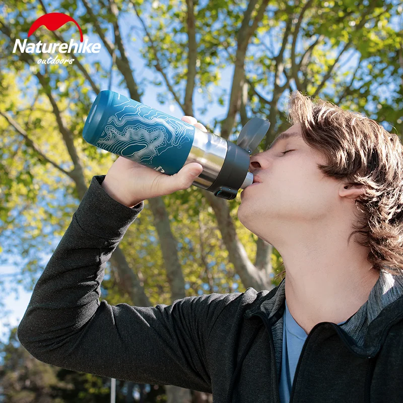 Naturehike Water Bottle Bounce Cover Thermos Cup 316 Stainless Steel Color Sticker Portable Travel Kettle | Спорт и развлечения