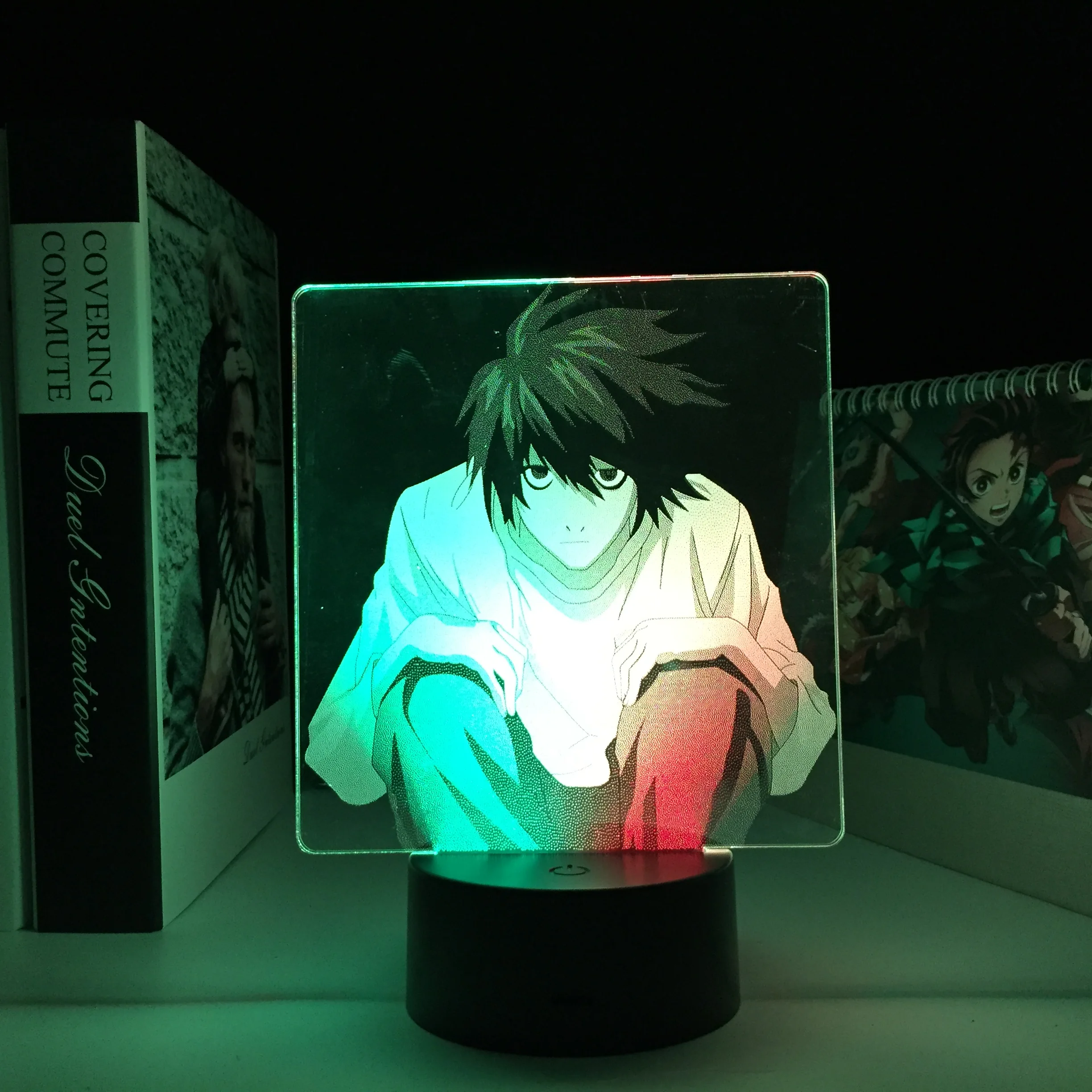 

Светодиодный ночник аниме DEATH NOTE 3D L · Lawliet для детей, подарок на день рождения, декоративный светильник для спальни, двухцветный цветной акри...