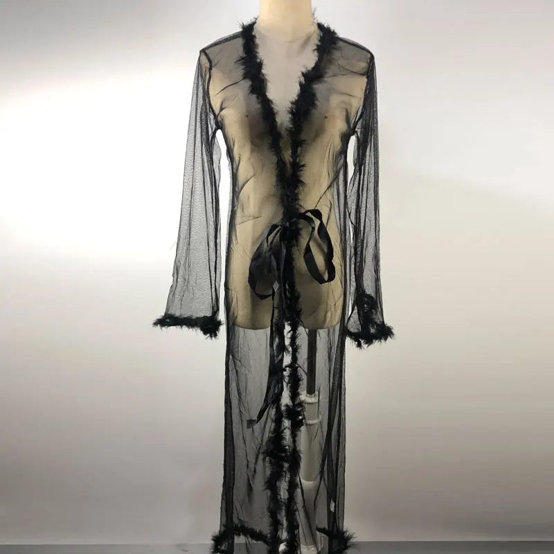 Новинка 2019 модные сексуальные женские прозрачные длинные платья Осенние Женские