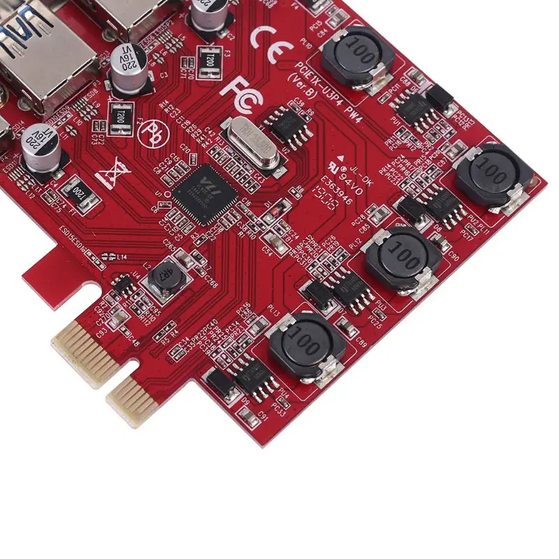 

VL805 Chipset 4 Ports PCI-E to USB 3.0 Expansion Card Independent Power Supply Adapter High Speed Desktop with Driver