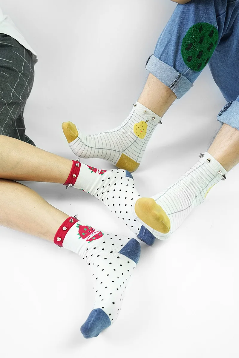 Носки для взрослых фрукты еда арбуз питайя манго авокадо ананас груша яблоко