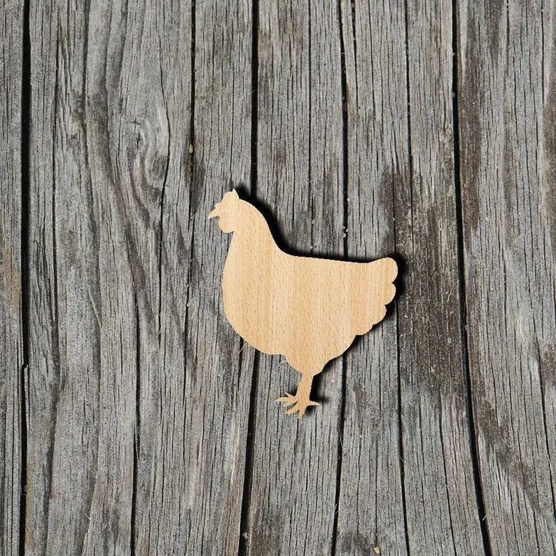 Деревянный Вырез формы курица несколько размеров лазерная резка