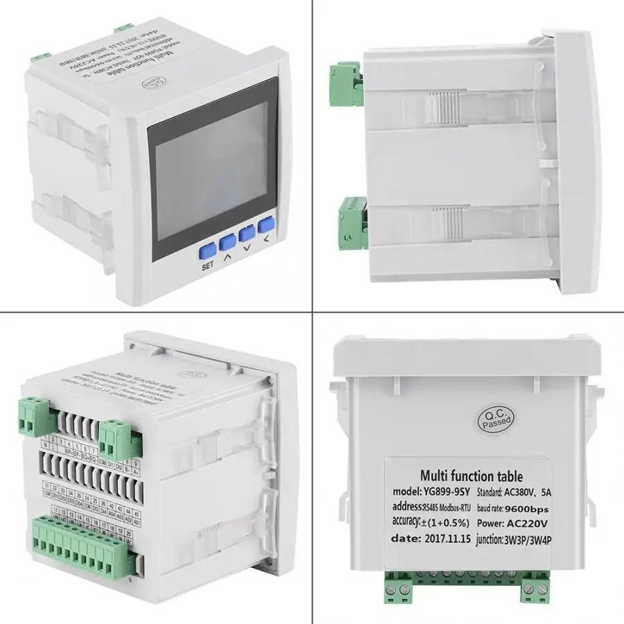 Мощность метр Многофункциональный 3 фазный электрический ток Напряжение частоты