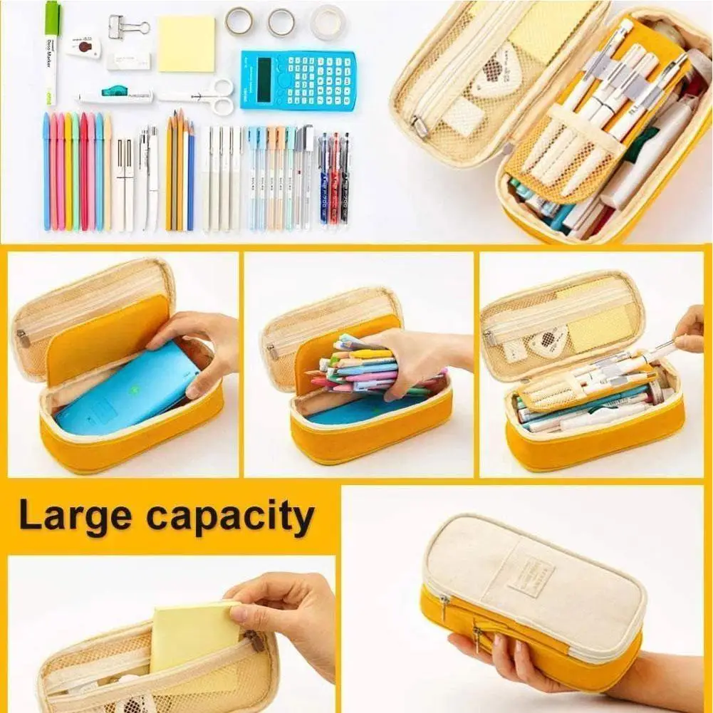 

Macaron Color Matching Large-capacity Fold Pencil Case Pencil Pencilcase School Box Bag Pencils School Stationery Pouch Kaw D7U7