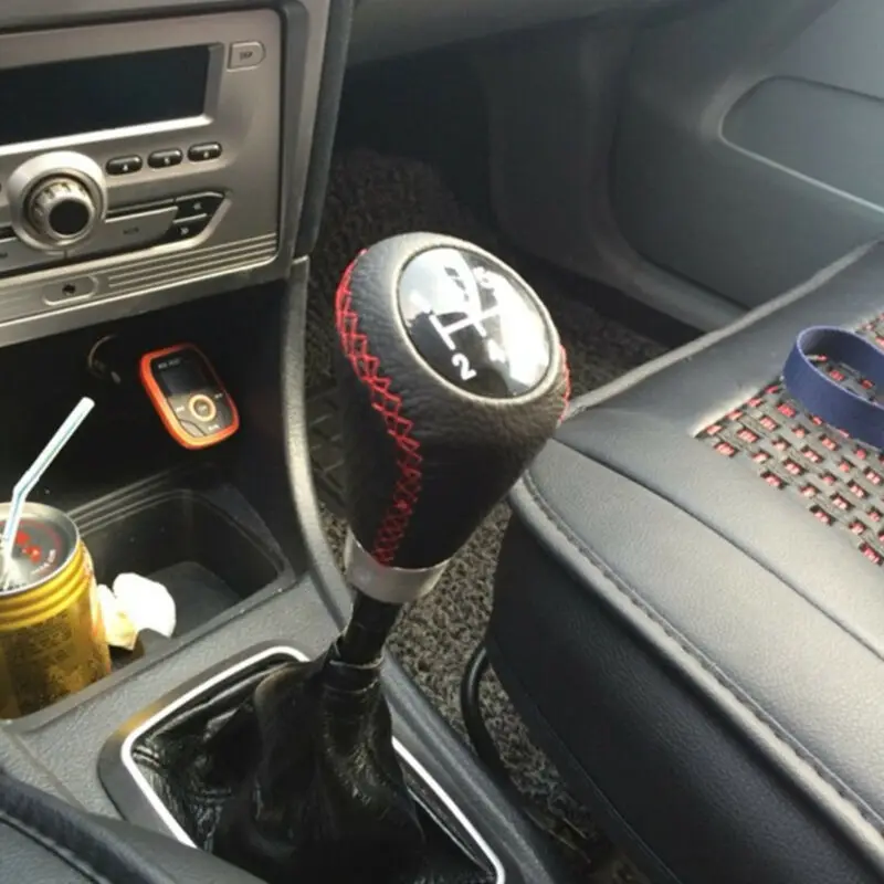 

LeaPopr Car Gear Shift Knob Set Shifter Stitche Black Car Gear Stick Shift Knob Manual Universal Premium