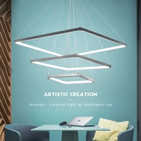 led square pendant light modern remote control hanging lamp in foyer living room diy creative suspension light fixtures in lobby