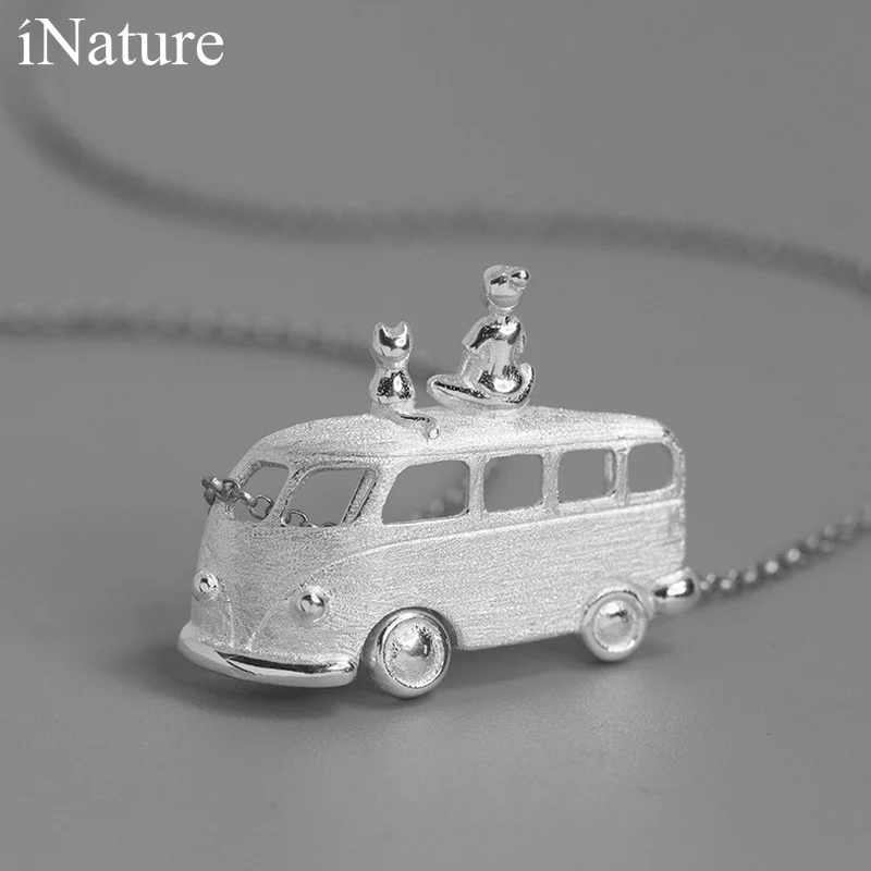 Женское Ожерелье с кулоном INATURE A Hippie Van из стерлингового серебра 925 пробы |