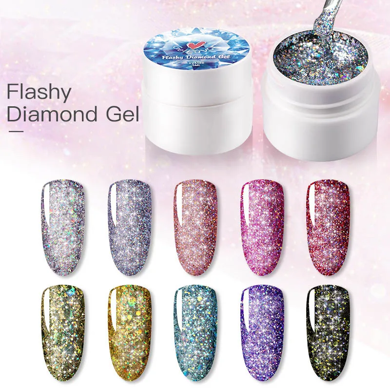 Блестящий бриллиантовый гель с блестками 5 мл | Красота и здоровье
