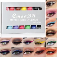 14 color liquid eyeliner set color matte quick drying long lasting non fading makeup white eyeliner waterproof wholesale