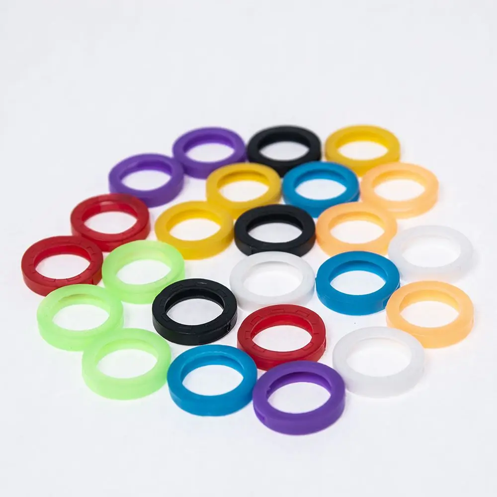 24 шт. смешанные цвета полые чехлы для ключей круглый мягкий резиновый чехол