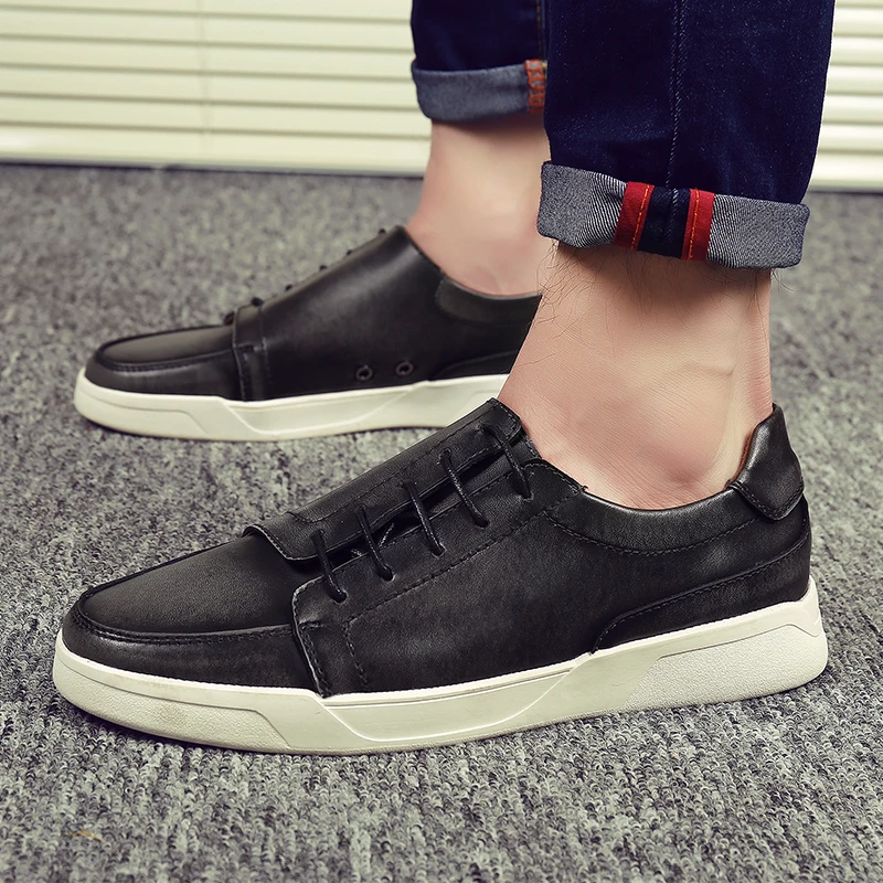 

Туфли мужские прогулочные из натуральной кожи, повседневная обувь на плоской подошве, со шнуровкой, удобные роскошные брендовые