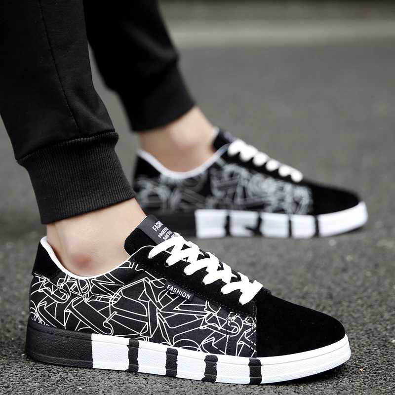 

Autumn Men Casual Canvas Shoes Fashion Graffiti Sneakers Men Trainers Leisure Shoes Men's Flats Slip Shoes Basket Chaussures