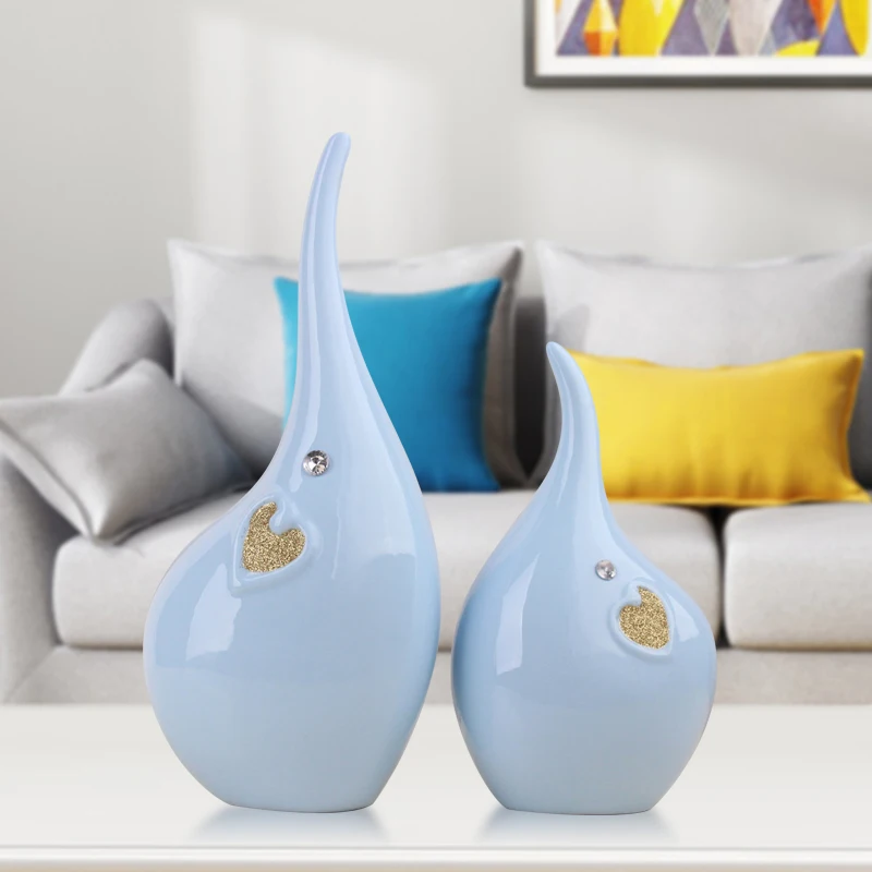 Животные керамический слон и олень миниатюрный садовый декор статуя подарок на