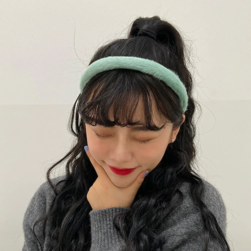 Женская плюшевая повязка на голову обруч для волос ярких цветов осень и зиму