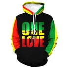 Трехцветные толстовки с капюшоном и 3D-принтом One Love, толстовки с капюшоном, осенне-весенние толстовки, кофты с капюшоном, мужская одежда