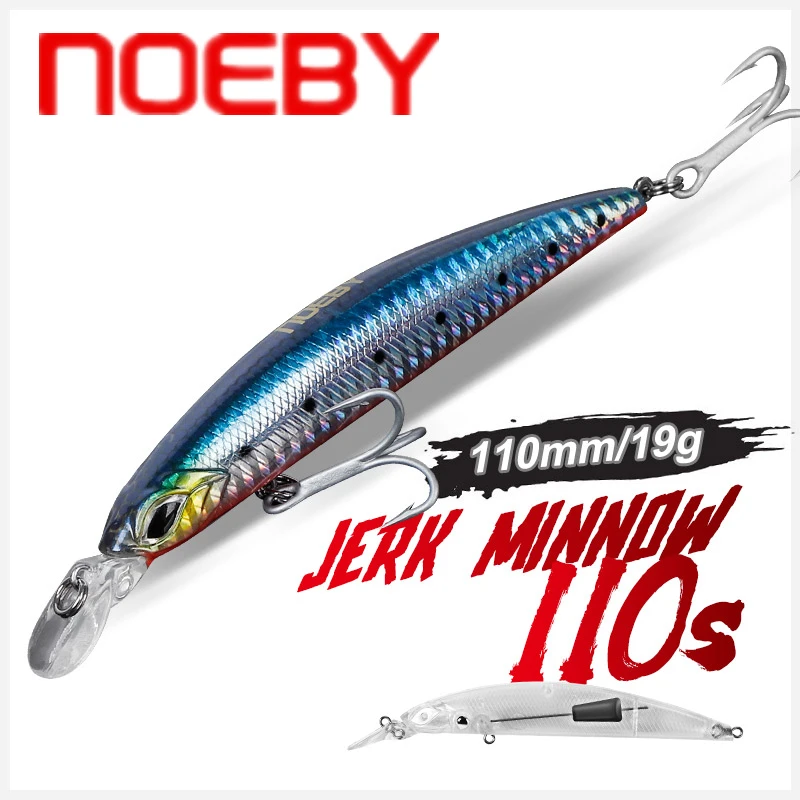 

NOEBY Sinking Minnow Fishing Lure 110mm 19g Long Casting Wobbler Artificial Hard Bait for Sea Bass Saltwater Fishing Tackle
