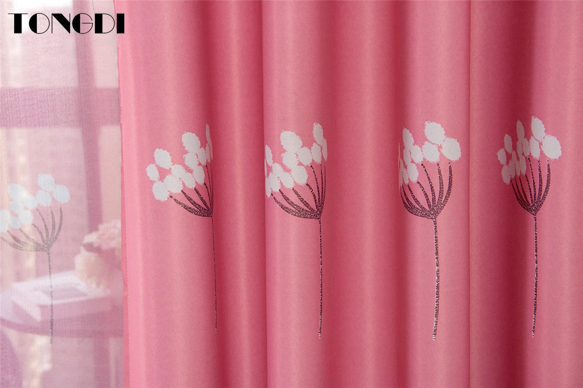 TONGDI Blackout Curtains Elegance Floral Printing High-grade Decoration For Home Hotel Christmas Party Bedroom Living Room | Дом и сад