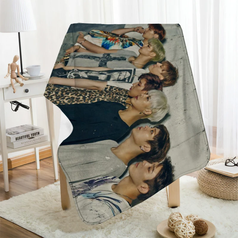 Offerte Musife Custom GOT7 Coperta Di Flanella Progetta La Tua Coperta Coperte Di Flanella Per Divano Dropshipping Fai Da Te