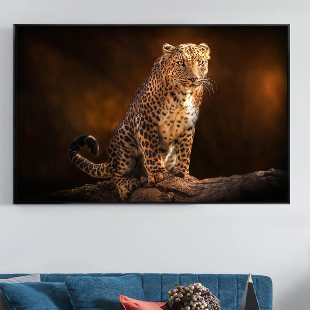 Крутой постер с леопардовым принтом свирепый зверь животное Картина на холсте