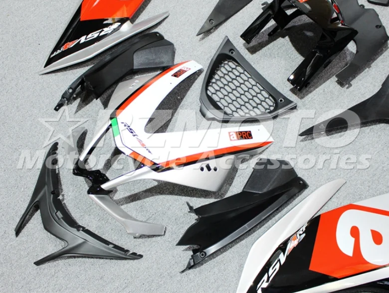 Günstig Spritzguss Neue ABS Verkleidungen Kit Fit Für Aprilia RSV4 1000 2009-2014 09 10 11 12 13 14 Benutzerdefinierte Kostenloser Orange Silber