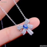 kjjeaxcmy fine jewelry 925 sterling silver inlaid natural sapphire female miss woman new pendant necklace classic support test