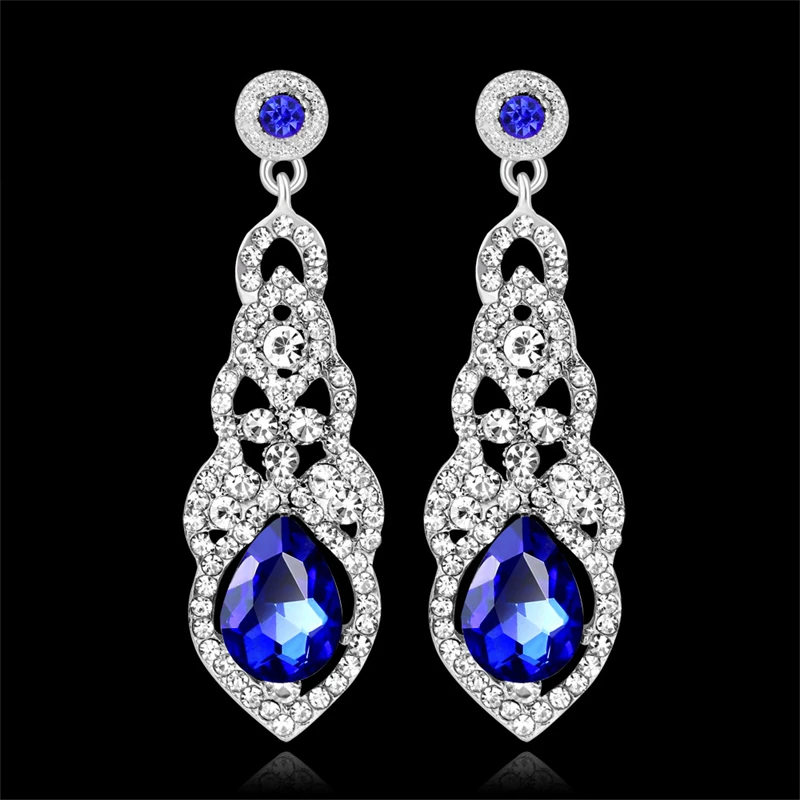 

New Luxury Rhinestone Crystal Long Tassel Earrings for Women Bridal Drop Dangling Earrings Party Wedding Jewelry Gifts Wholesale