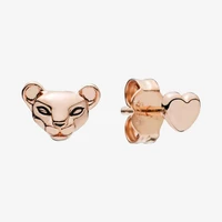925 sterling silver pan earring beautiful lioness love rose gold earrings for women wedding gift fashion jewelry