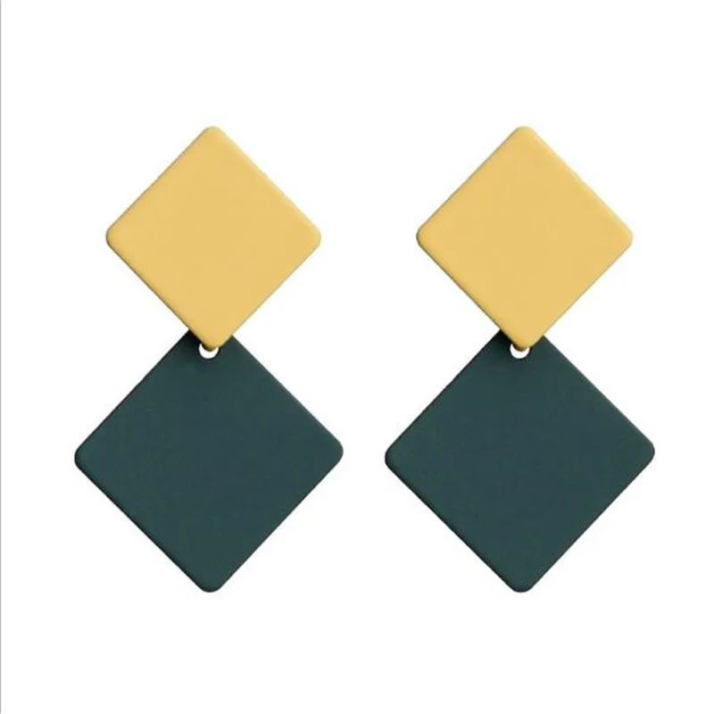 2019 корейские Висячие серьги для женщин модные геометрические висячие с рисунком