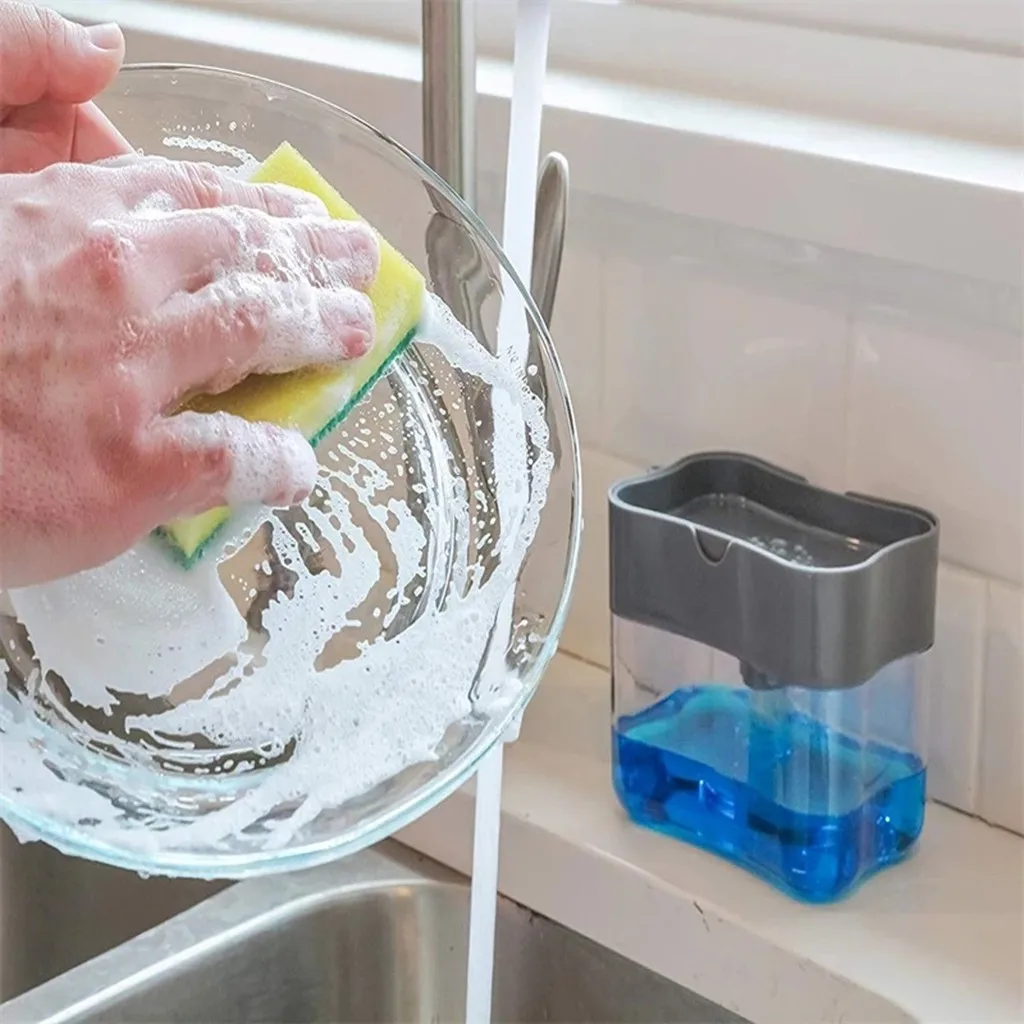 Диспенсер для мыла 2-in-1Sponge стеллаж выставки товаров дозатор жидкого и губки Caddy 13